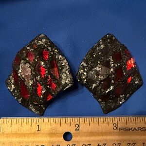 Red and Black Glitter Earrings